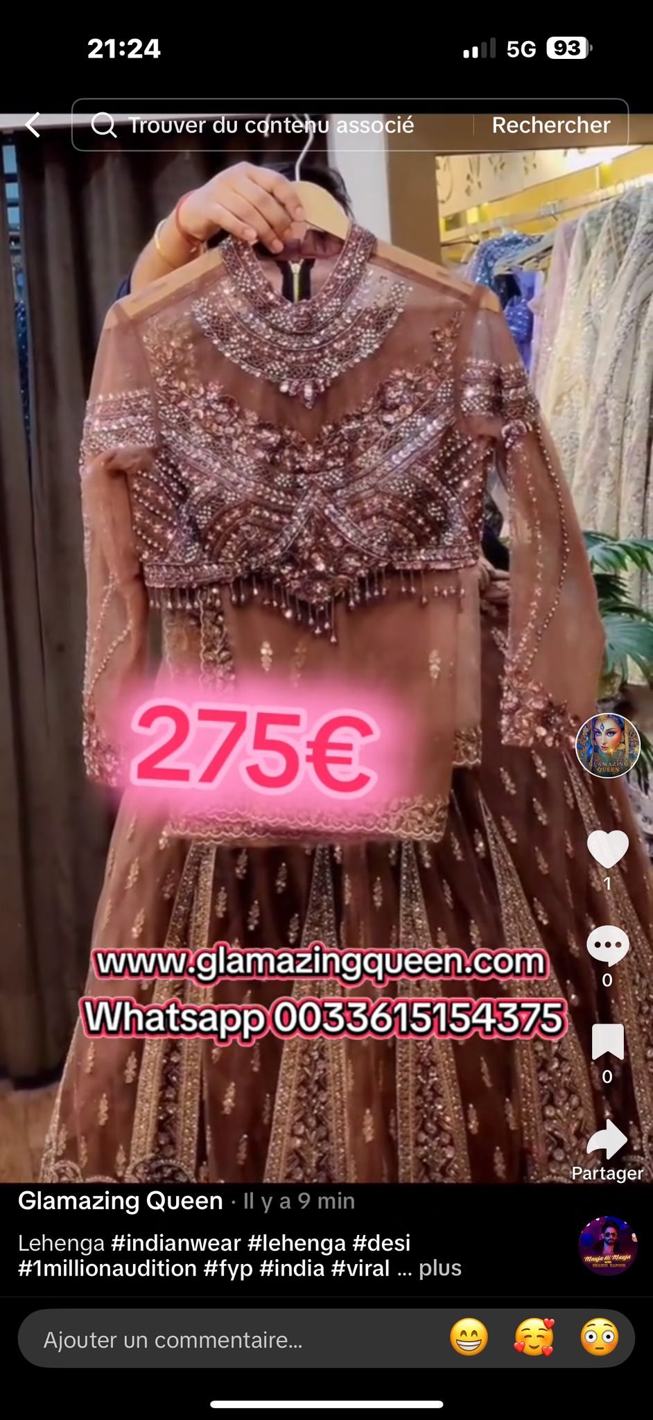 Lehenga Maron Luxury