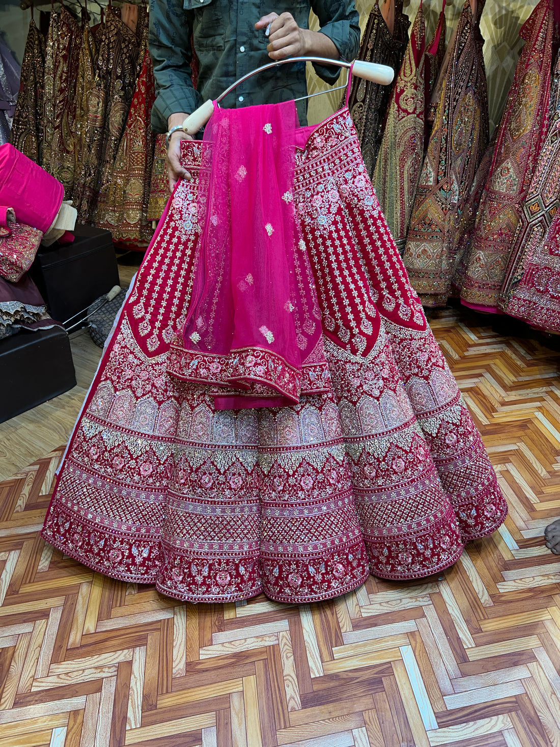 Lehenga Choli Rouge Bordeaux Luxury