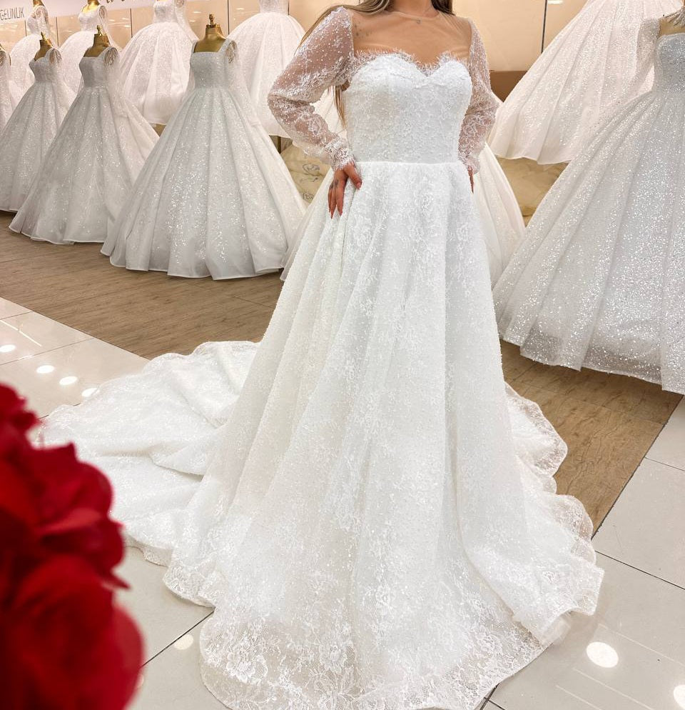 Robe de Mariée Princesse Luxury, Manches Longues