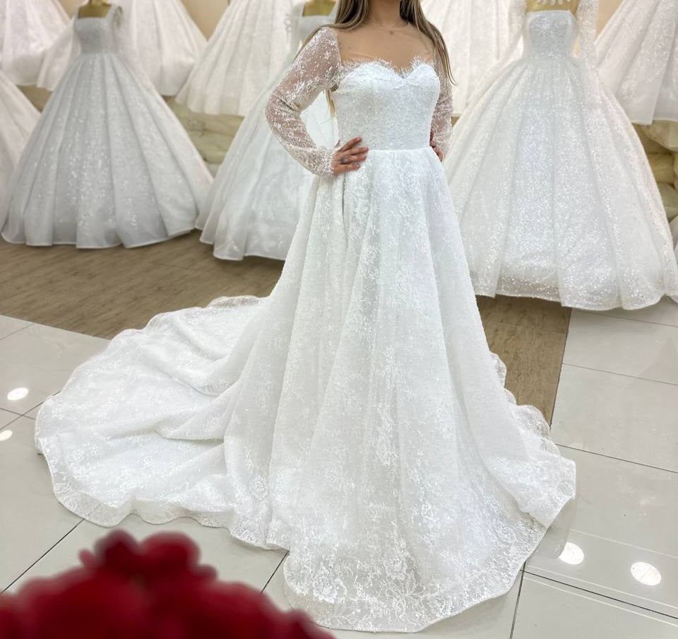 Robe de Mariée Princesse Luxury, Manches Longues