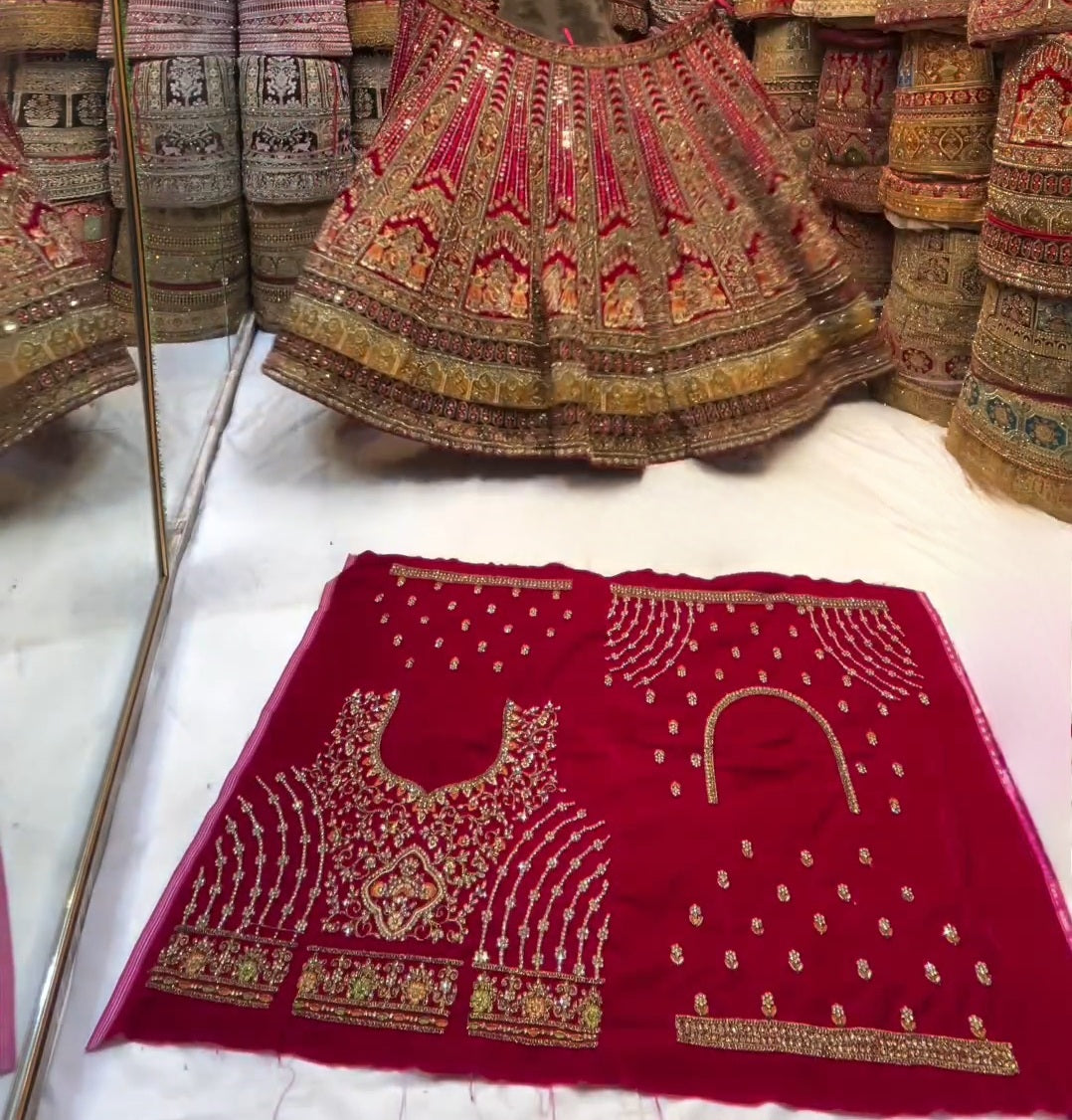 Lehenga Rose et Doré Luxury