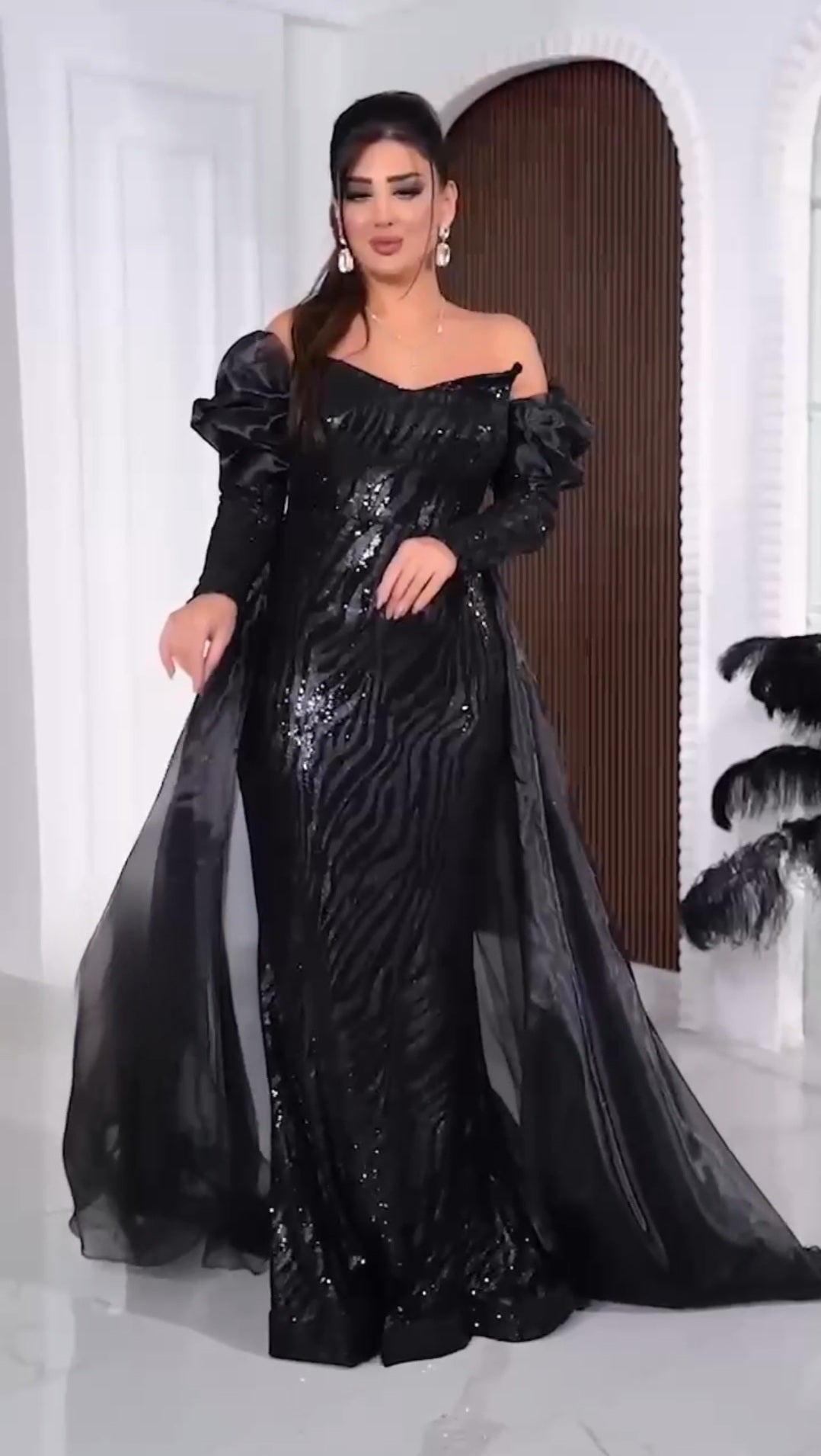 Robe de Soirée Manches Longues