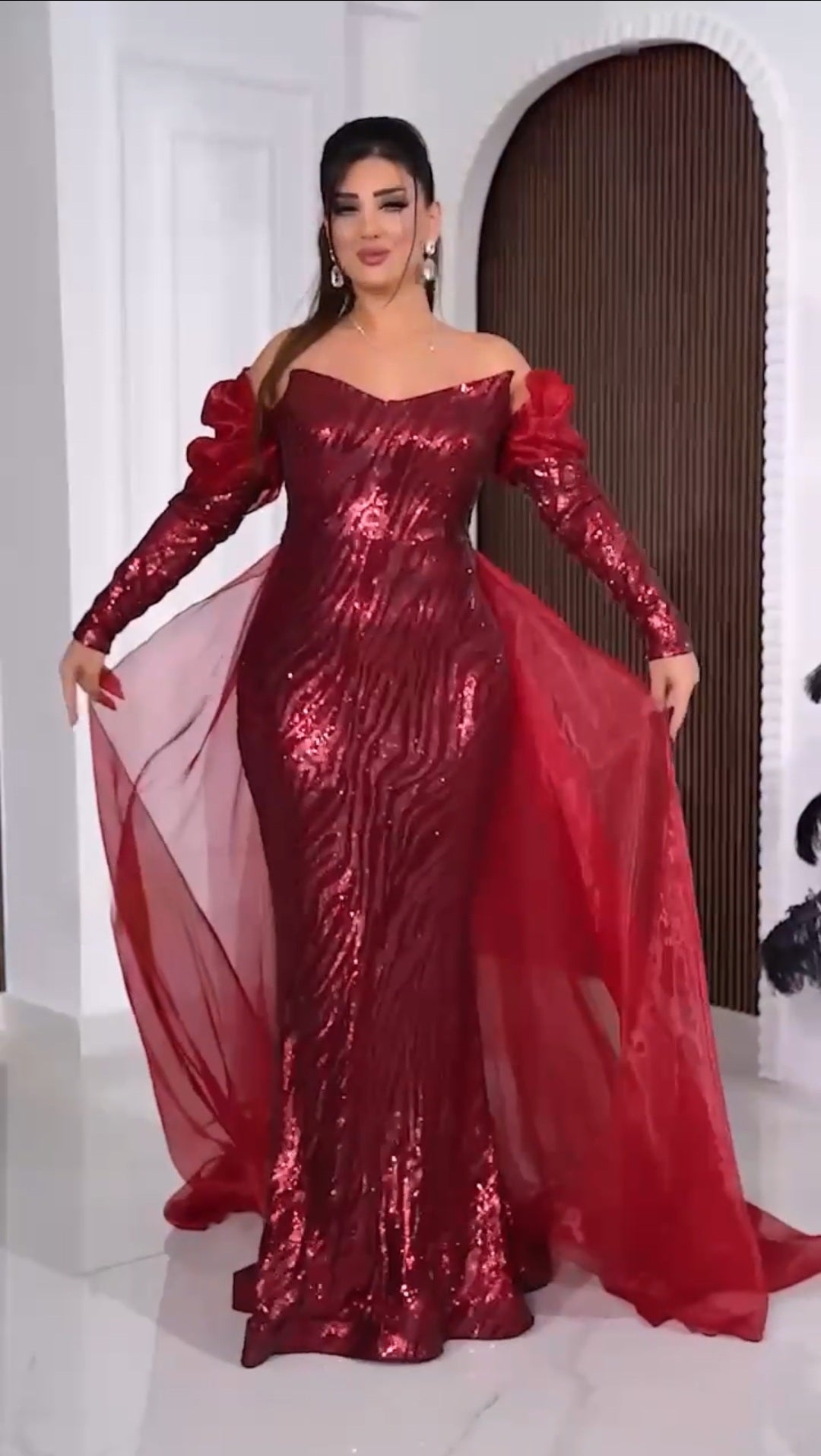 Robe de Soirée Manches Longues