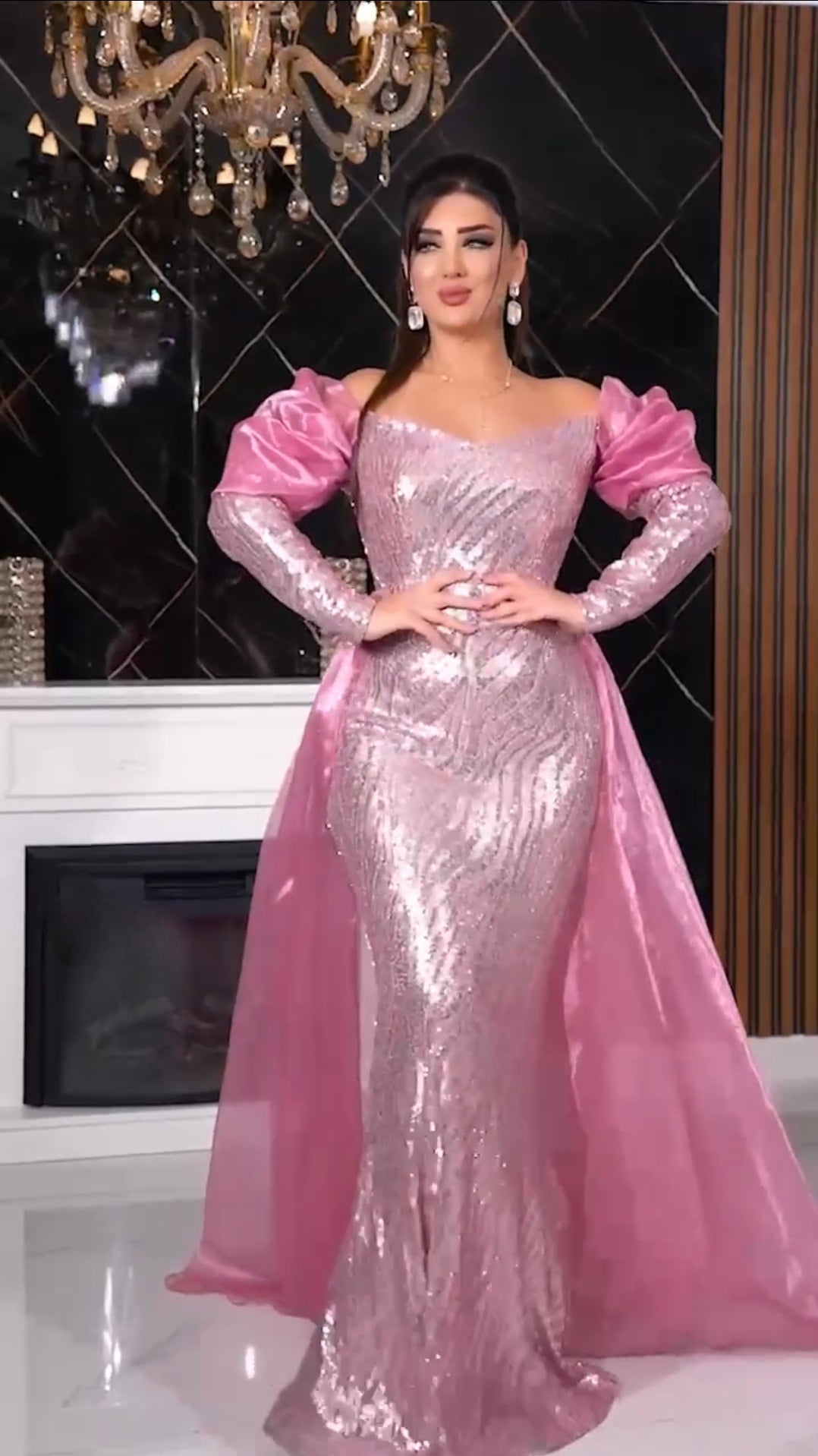 Robe de Soirée Manches Longues