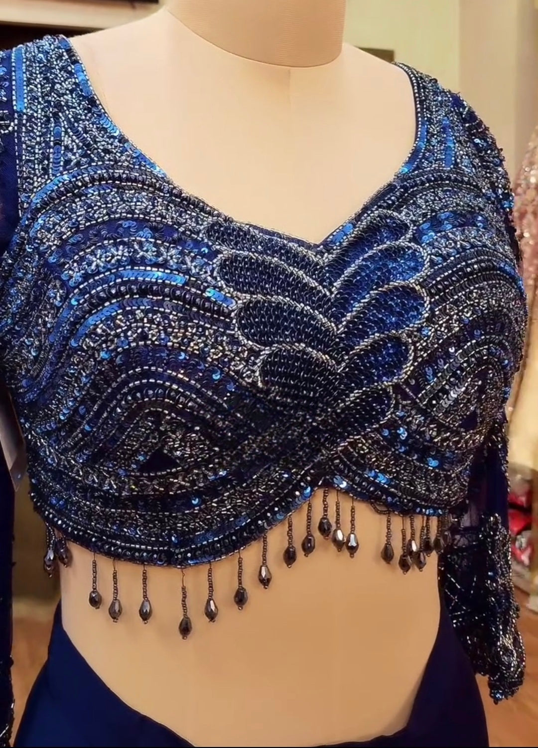 Saree Bleu Prêt à Porter (Readymade) Luxury