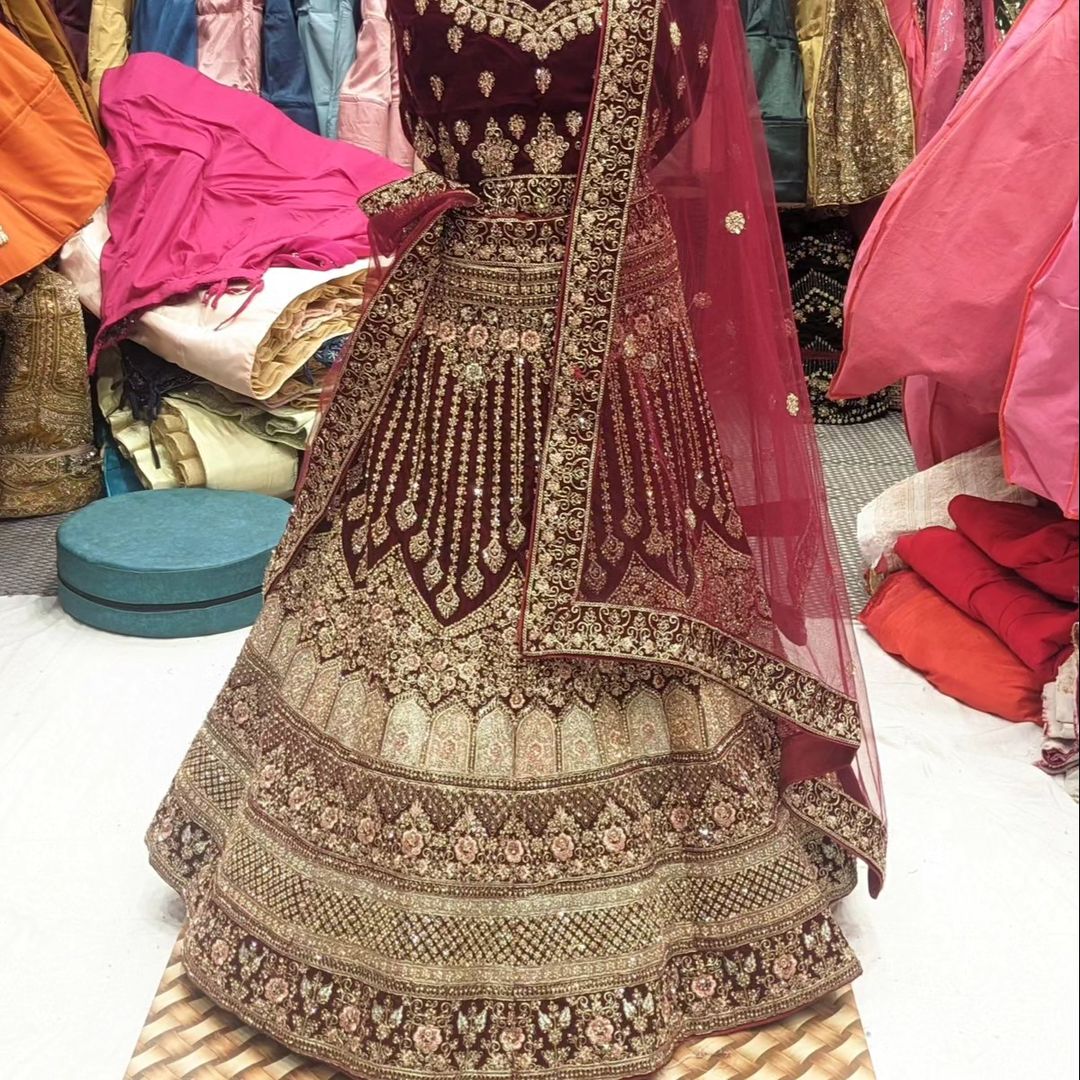 Lehenga Choli Rouge Bordeaux Luxury