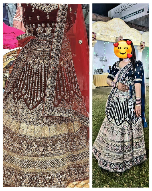 Lehenga Choli Rouge Bordeaux Luxury