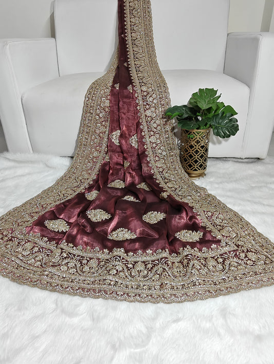 Saree Heeramandi Red with Stones