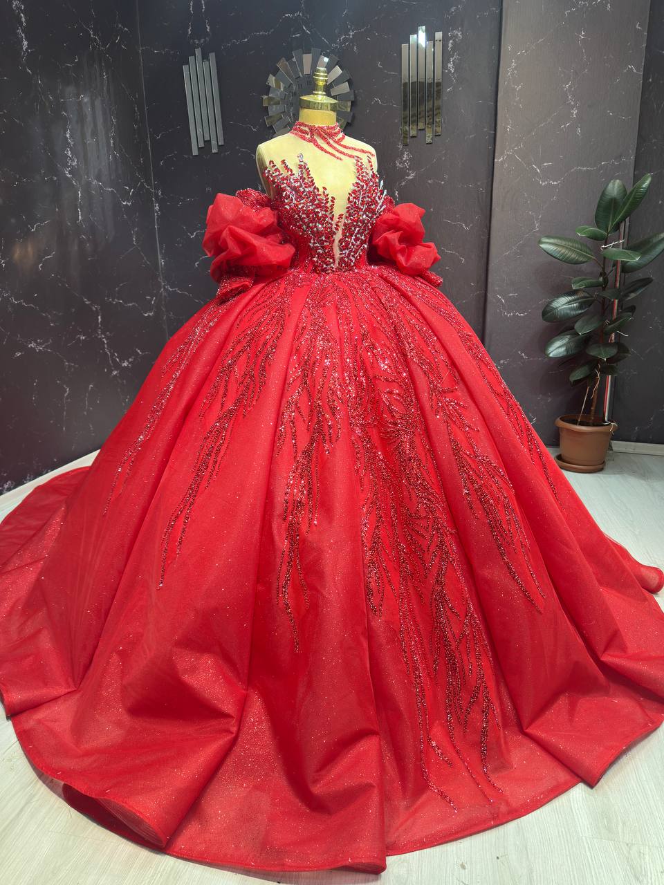 Robe de Mariée Princesse Rouge Luxury