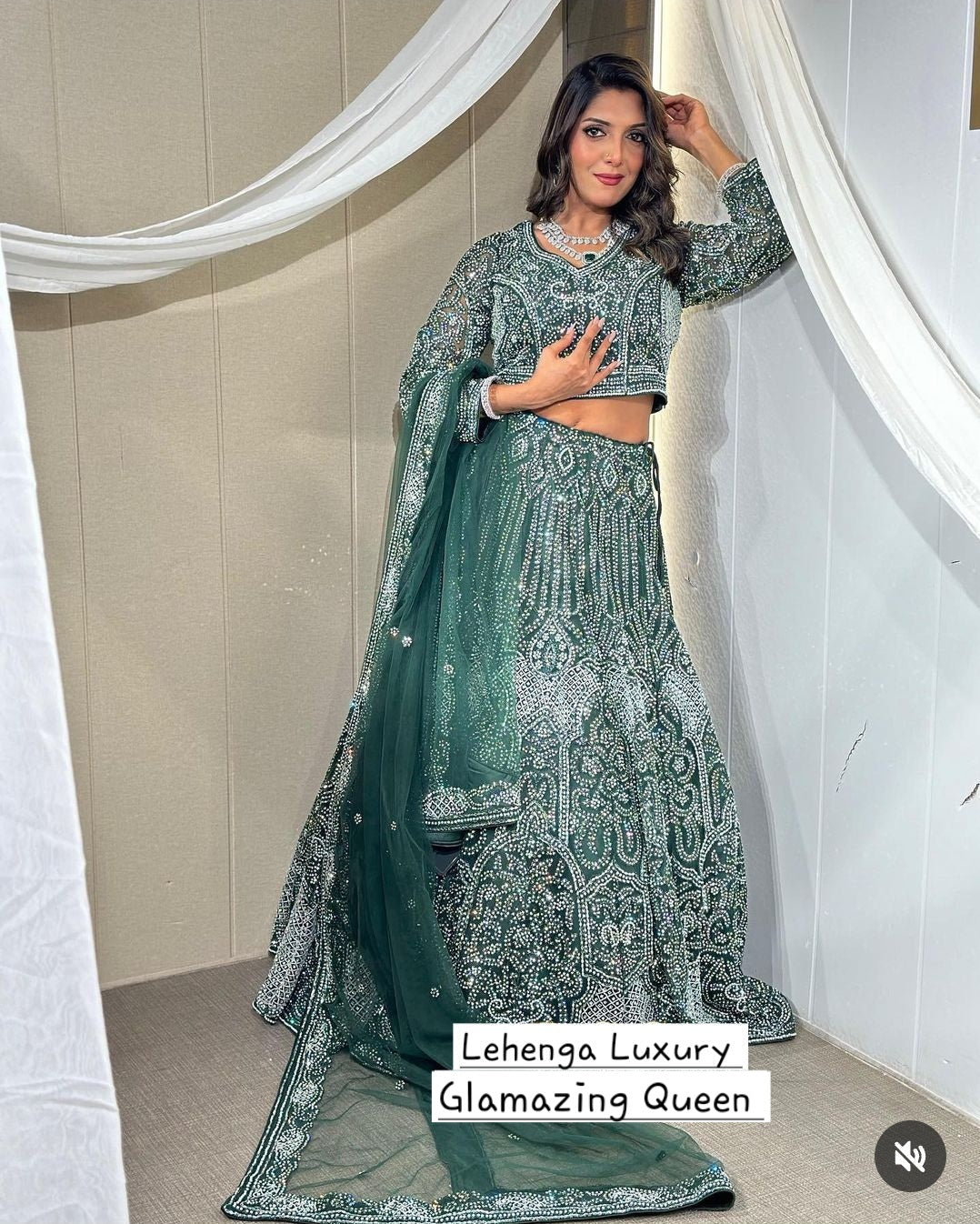 Lehenga Vert Luxury