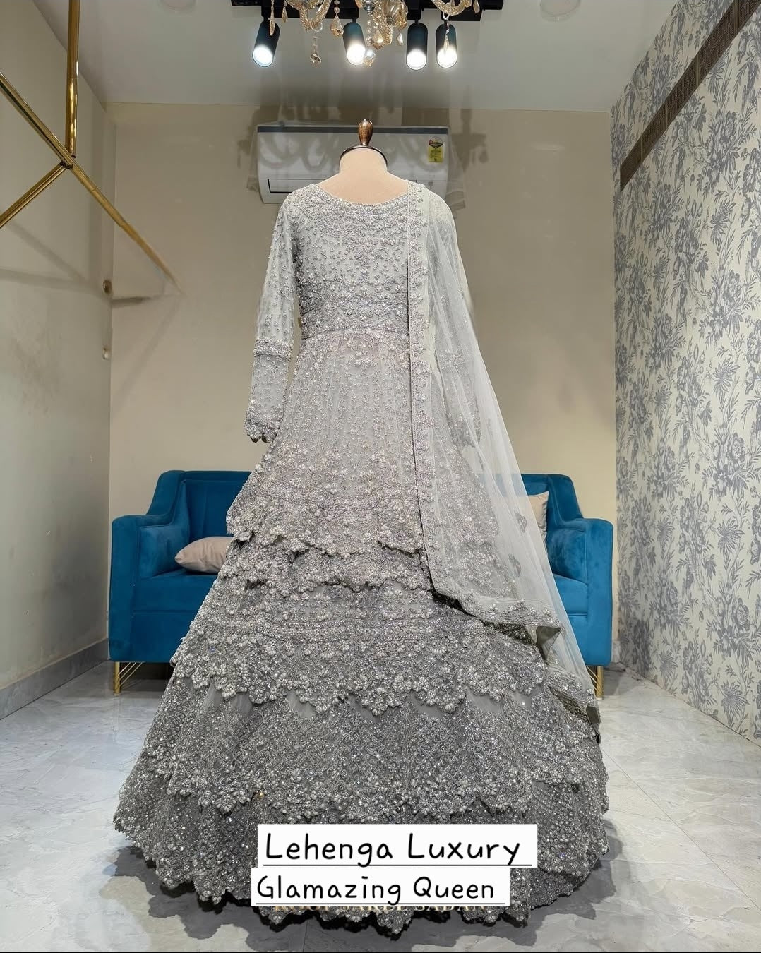 Lehenga Blanc Mariage